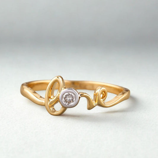 Diamond Love Script Ring