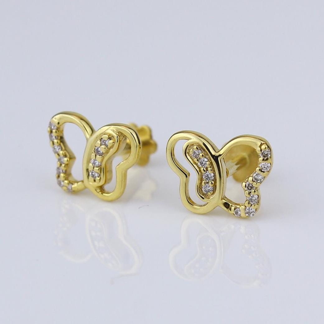 Kids Petite Butterfly Diamond Studs