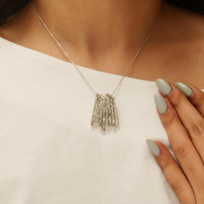 Baguette Bar Natural Diamond Pendant