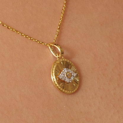 Evil Eye Medallion Diamond Necklace
