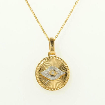 Evil Eye Medallion Diamond Necklace