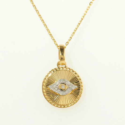 Evil Eye Medallion Diamond Necklace