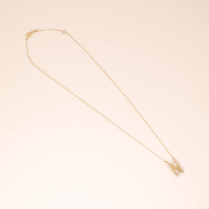 Personalized Initial Halo Diamond Necklace