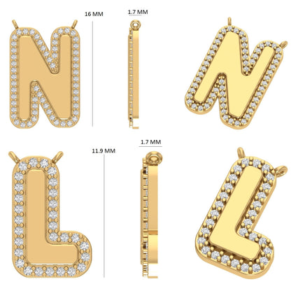 Personalized Initial Halo Diamond Necklace
