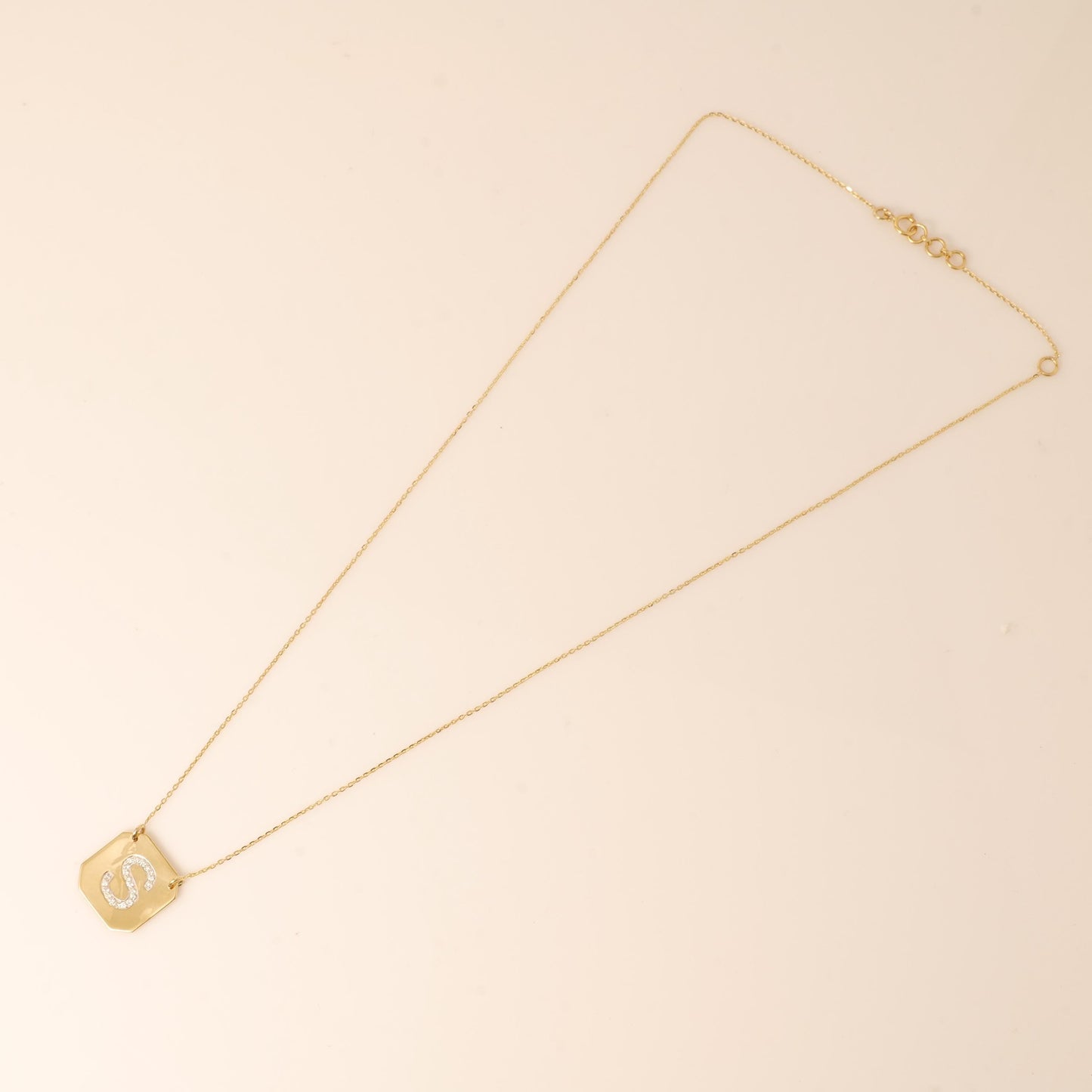 Personalized Geometric Initial Diamond Necklace