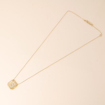 Personalized Geometric Initial Diamond Necklace