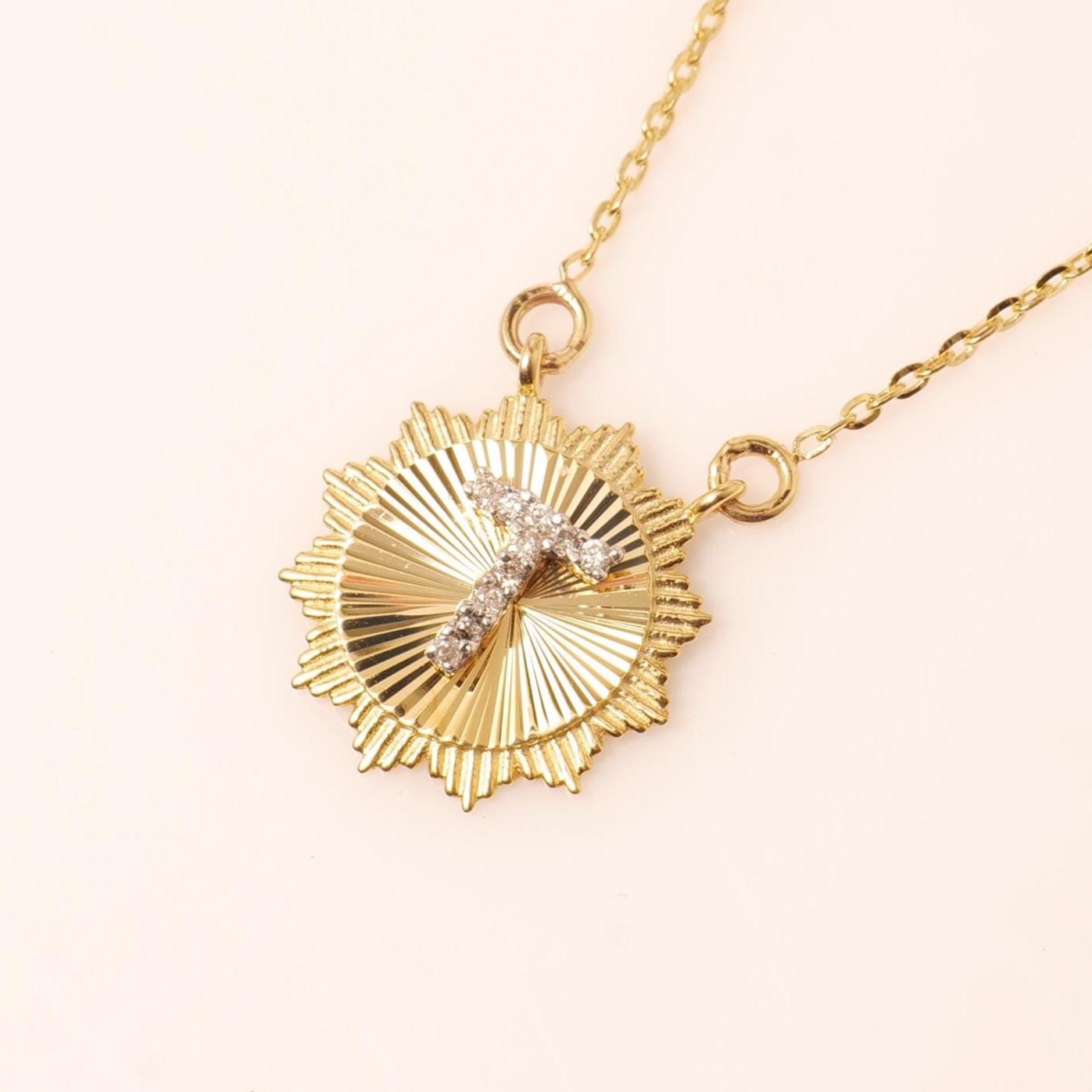 Personalized Medallion Initial Diamond Necklace