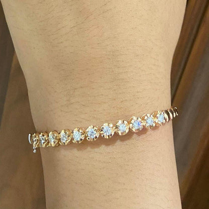 Bezel Solitaire Cuff Bracelet