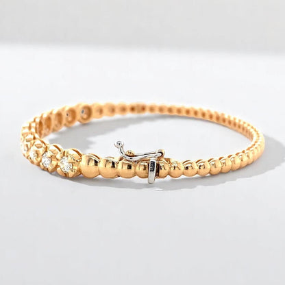 Bezel Solitaire Cuff Bracelet