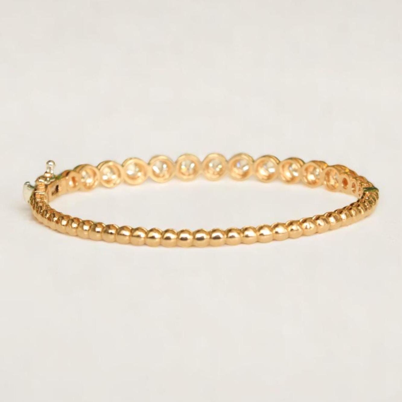 Bezel Solitaire Cuff Bracelet