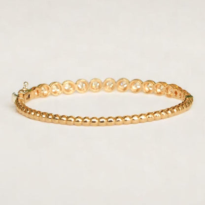 Bezel Solitaire Cuff Bracelet