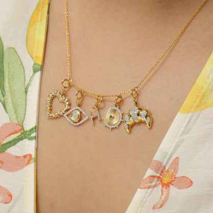Croissant Natural Diamond Charm