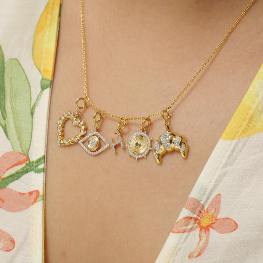 Croissant Natural Diamond Charm