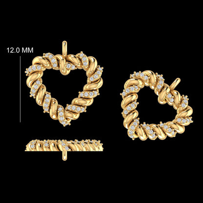 Twisted Heart Natural Diamond Char