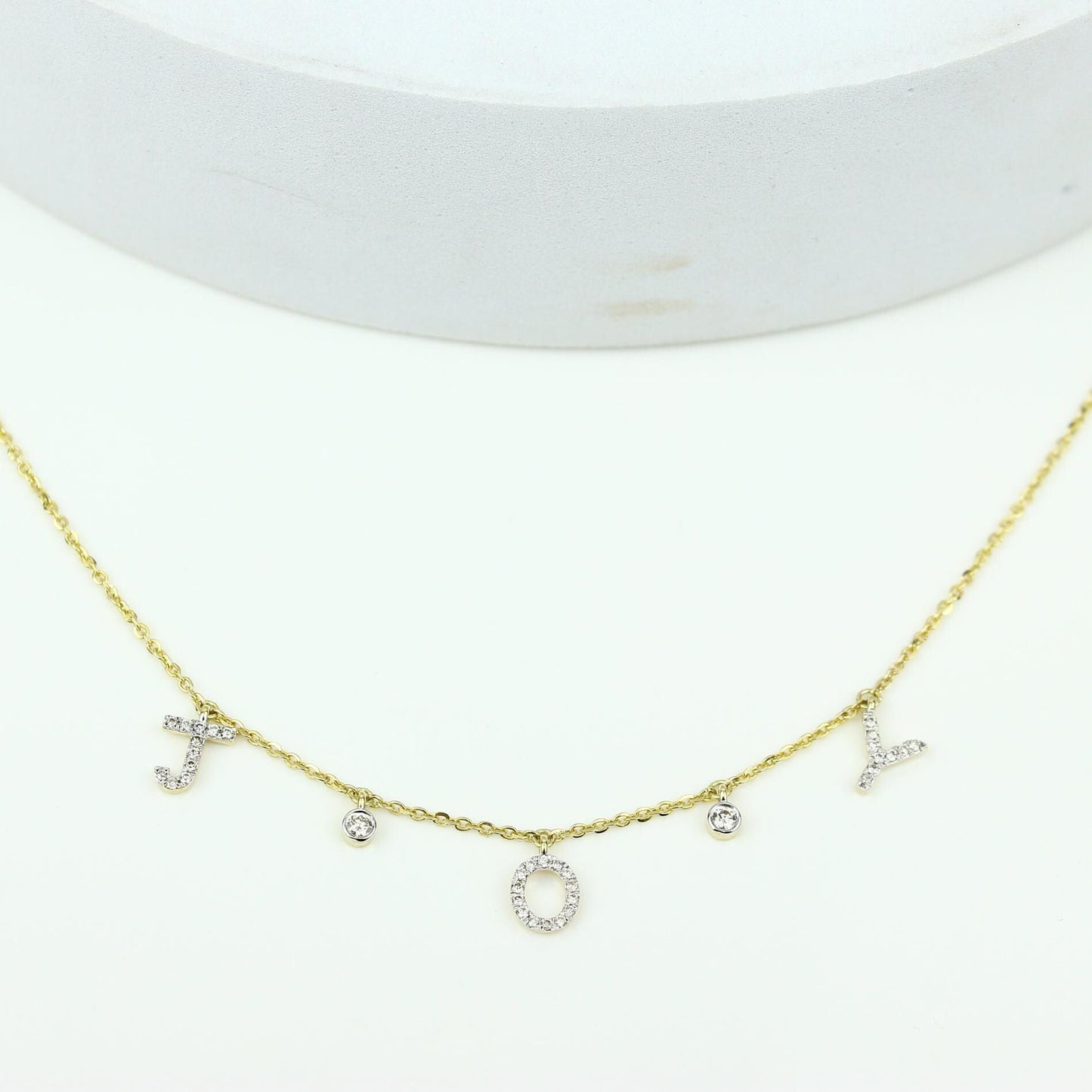 Dangle Joy Letter Diamond Necklace