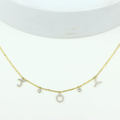 Dangle Joy Letter Diamond Necklace