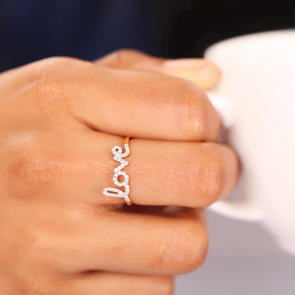 Handwritten Love Diamond Ring