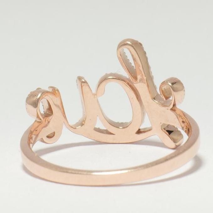 14kt Love Script Diamond Ring