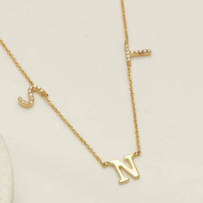 Personalized Initials Diamond Necklace