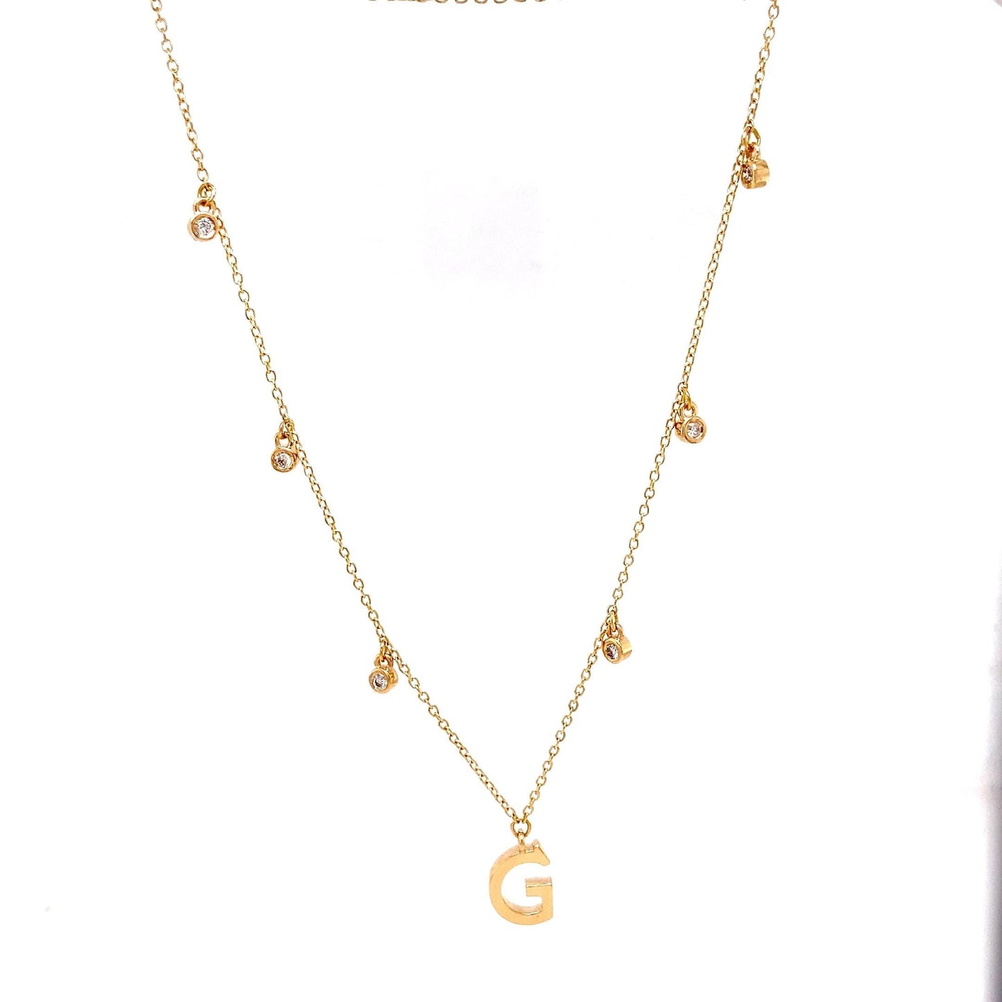 Dangle Diamond Initial Necklace