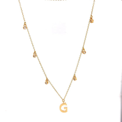Dangle Diamond Initial Necklace