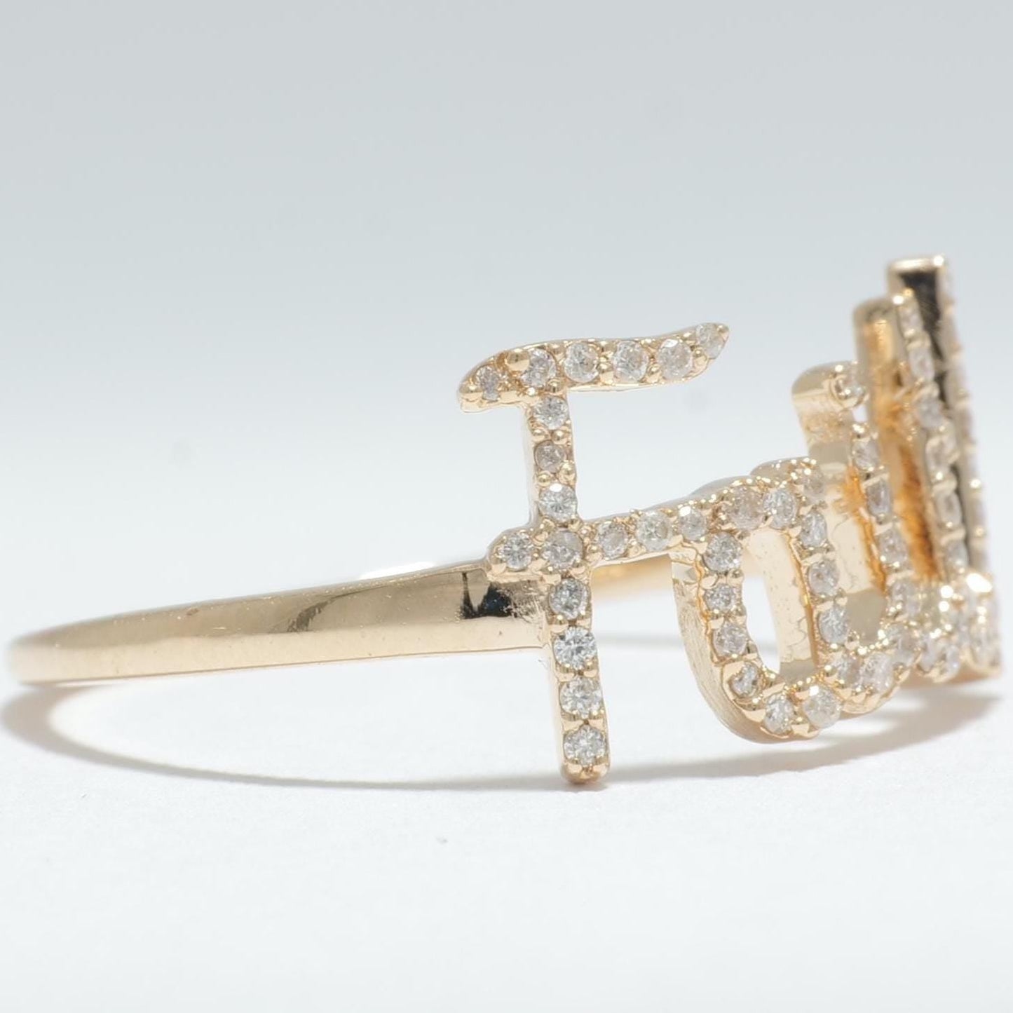 Faith Script Diamond Ring
