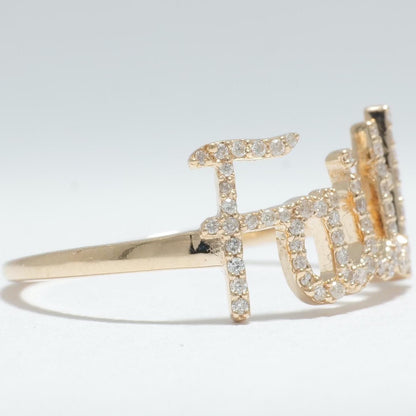 Faith Script Diamond Ring