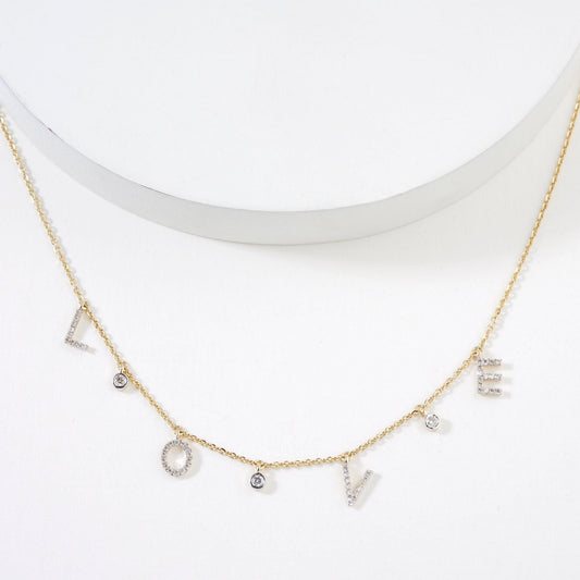 Dangle Love Letter Diamond Necklace
