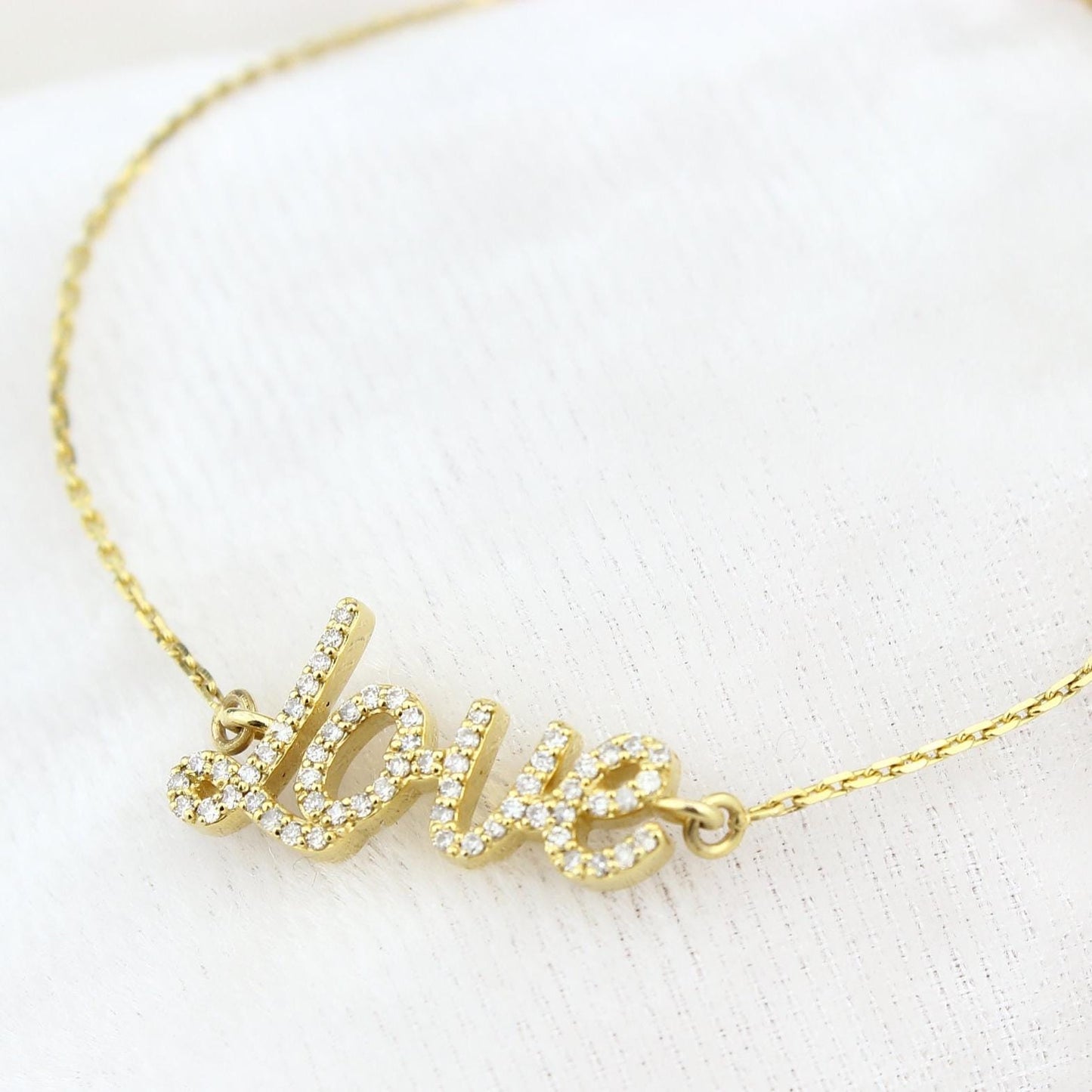 Love Script Diamond Bracelet