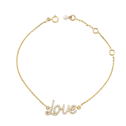 Love Script Diamond Bracelet