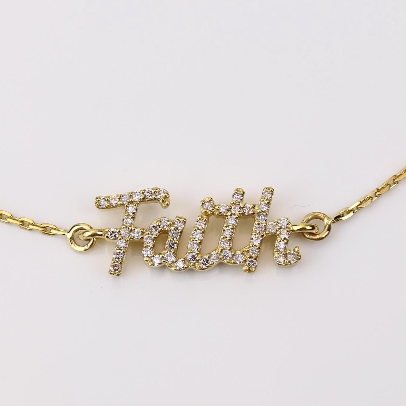 Faith Script Diamond Bracelet