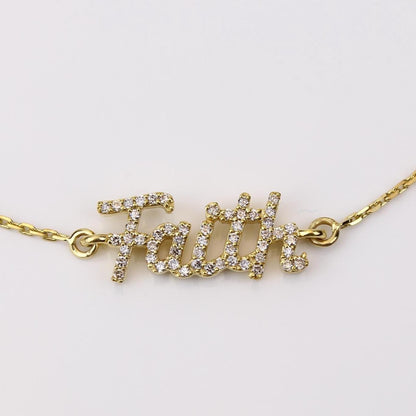 Faith Script Diamond Bracelet