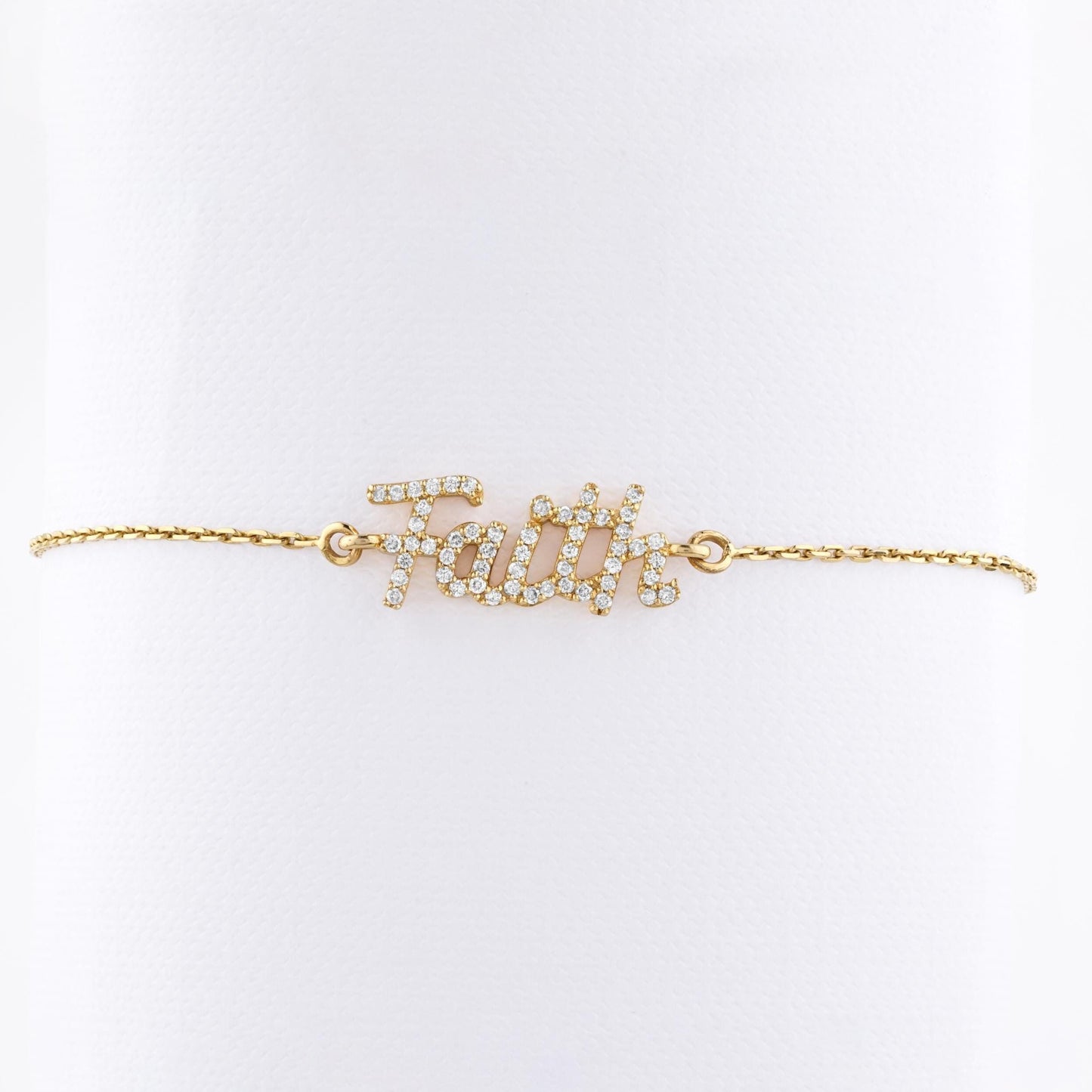 Faith Script Diamond Bracelet