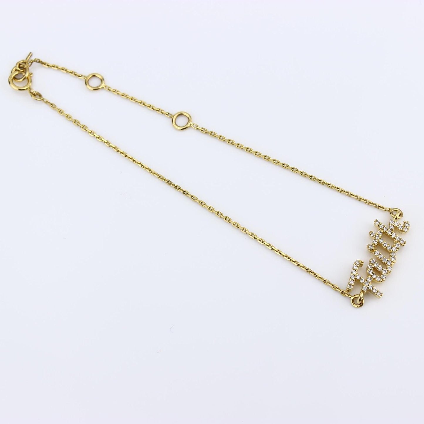 Faith Script Diamond Bracelet