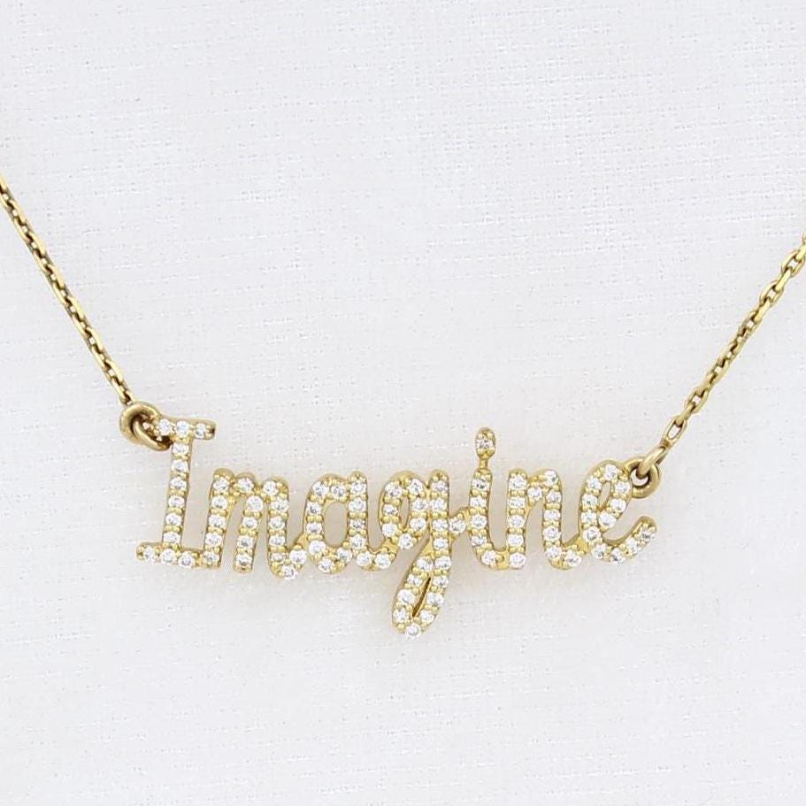 Imagine Script Diamond Necklace