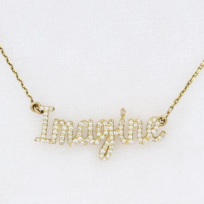 Imagine Script Diamond Necklace