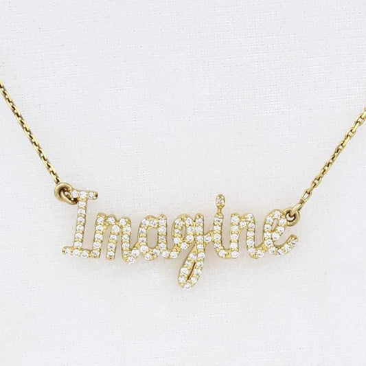 Imagine Script Diamond Necklace