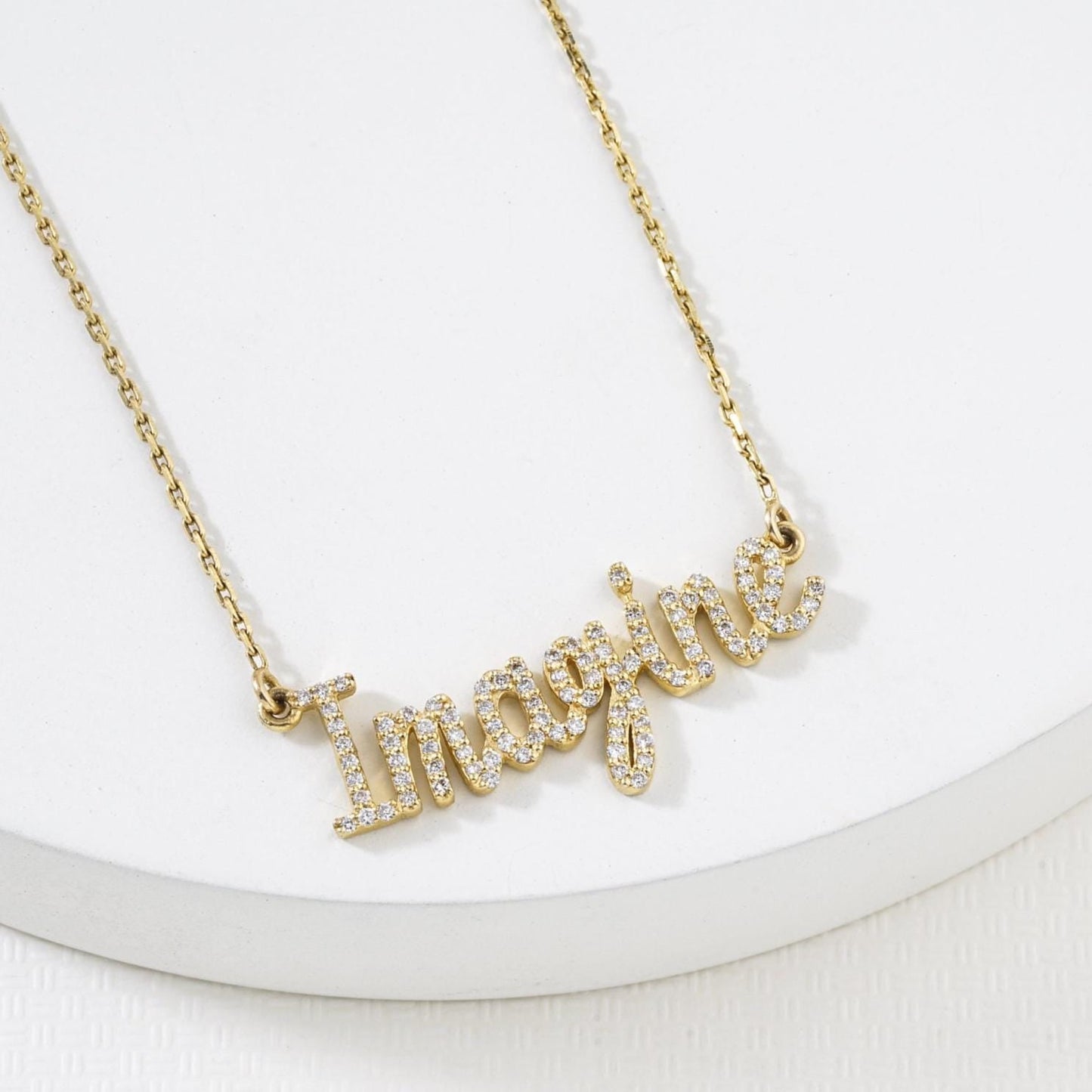 Imagine Script Diamond Necklace