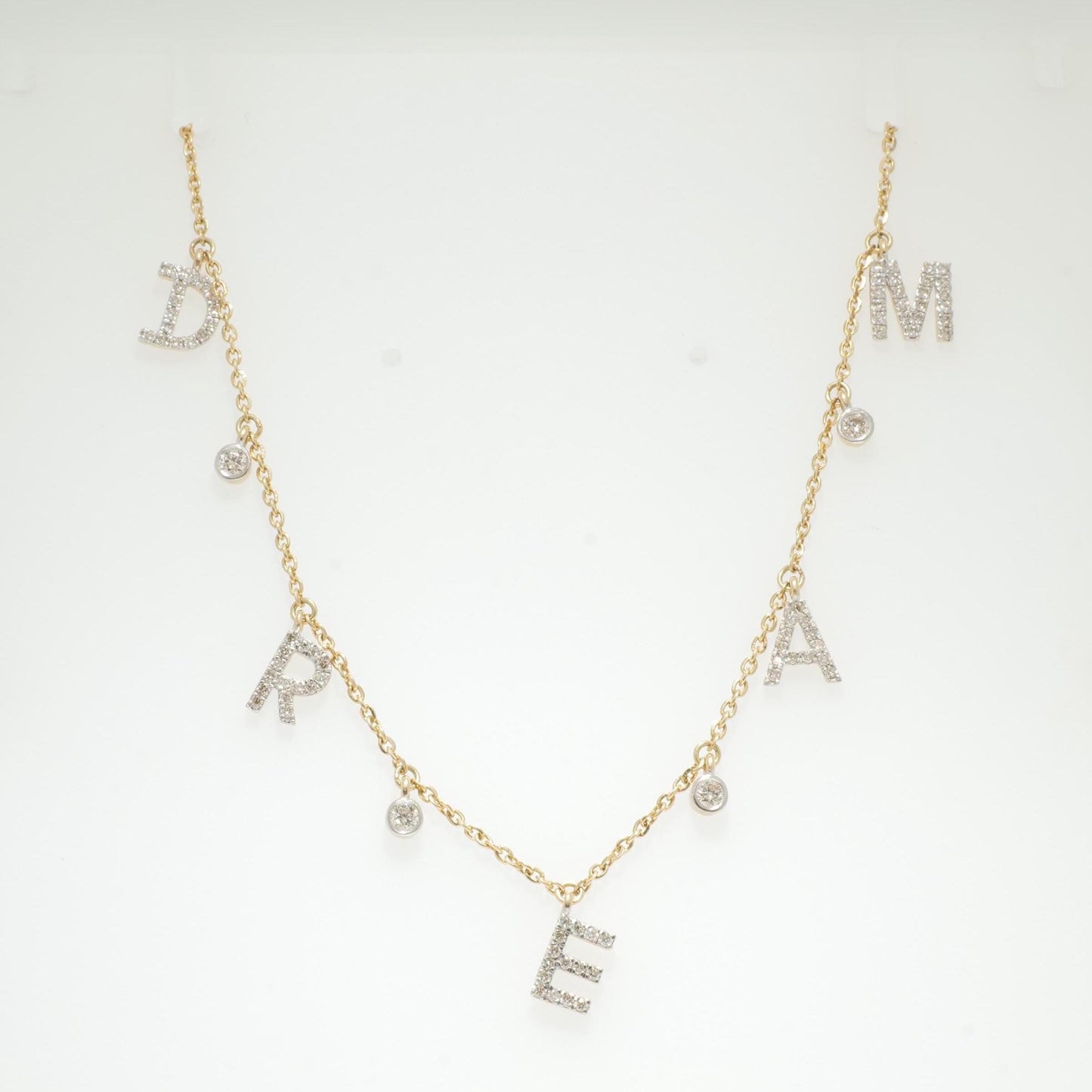 Dangle Dream Letter Diamond Necklace