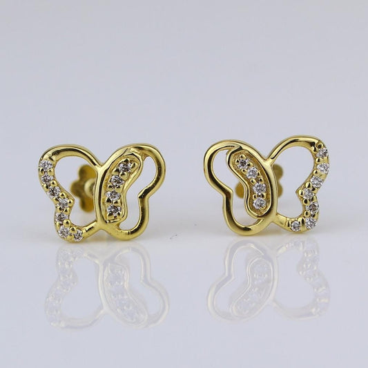 Kids Petite Butterfly Diamond Studs