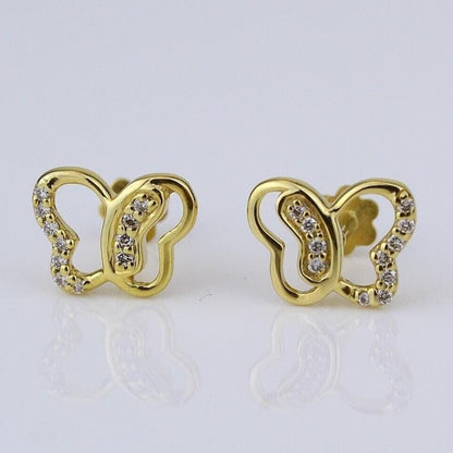 Kids Petite Butterfly Diamond Studs