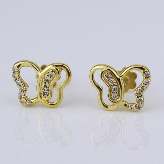 Kids Petite Butterfly Diamond Studs