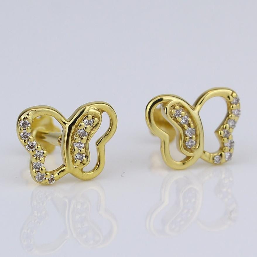 Kids Petite Butterfly Diamond Studs