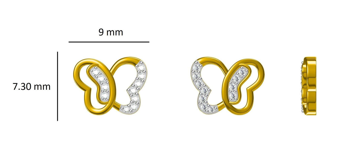 Kids Petite Butterfly Diamond Studs