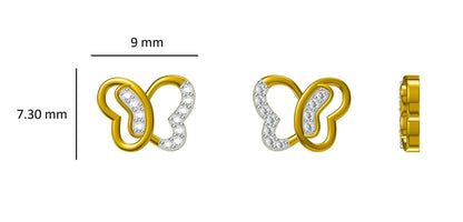 Kids Petite Butterfly Diamond Studs