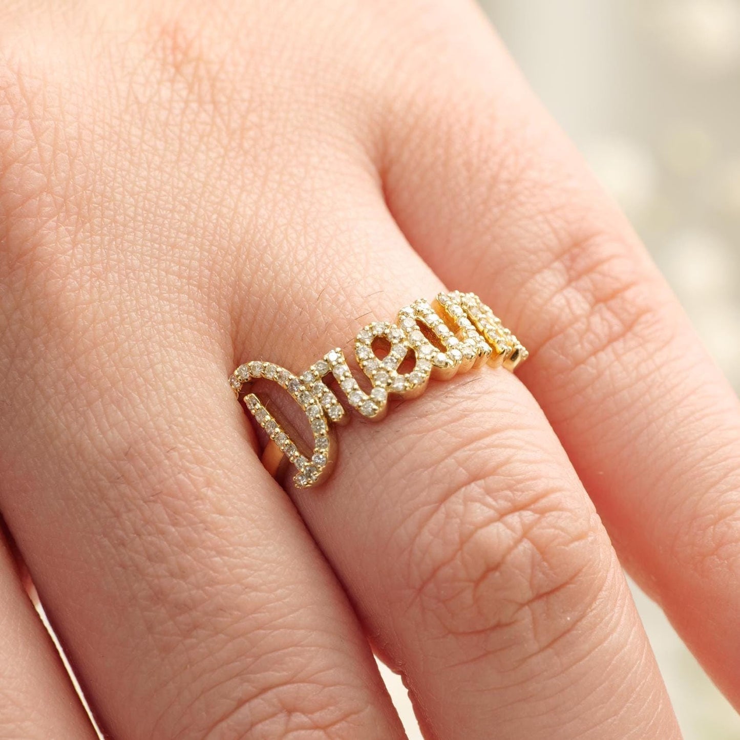 Dream Script Diamond Ring