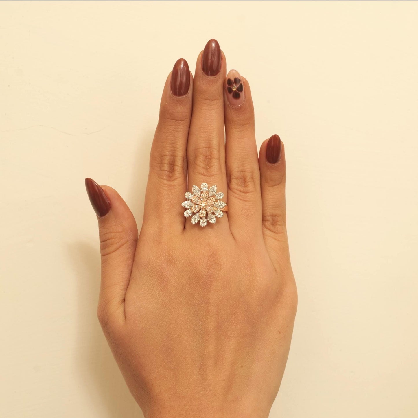 Flower Natural Diamond Ring