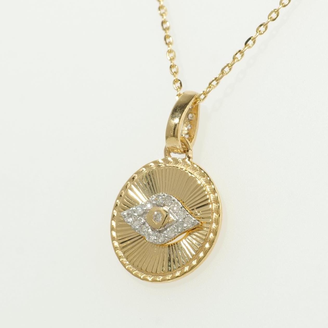 Evil Eye Medallion Diamond Necklace