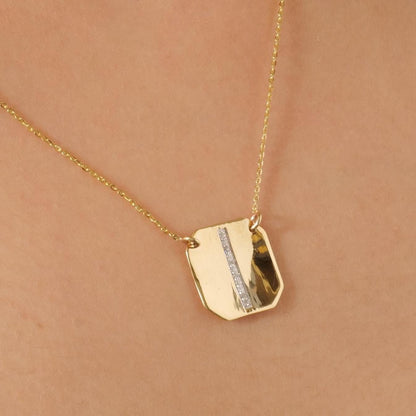 Personalized Geometric Initial Diamond Necklace