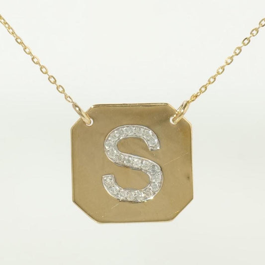 Personalized Geometric Initial Diamond Necklace